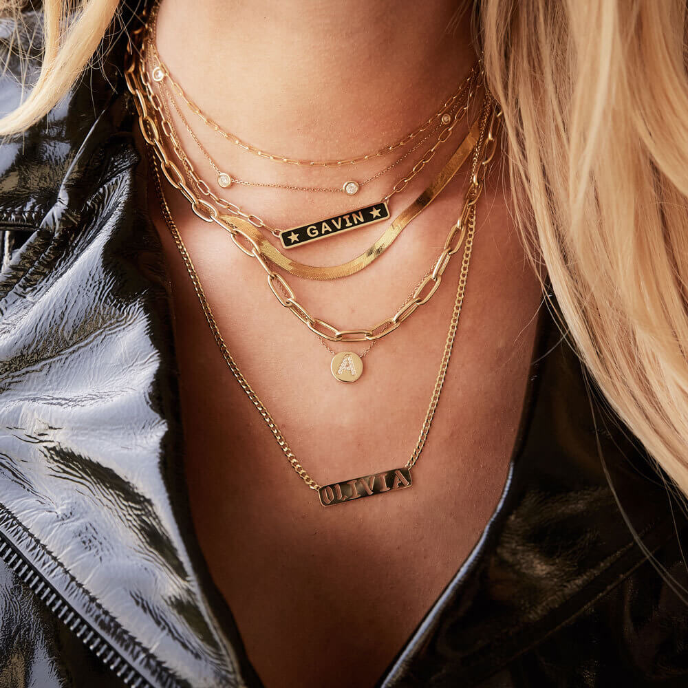 Cuban Link Custom Nameplate Necklace – Baby Gold