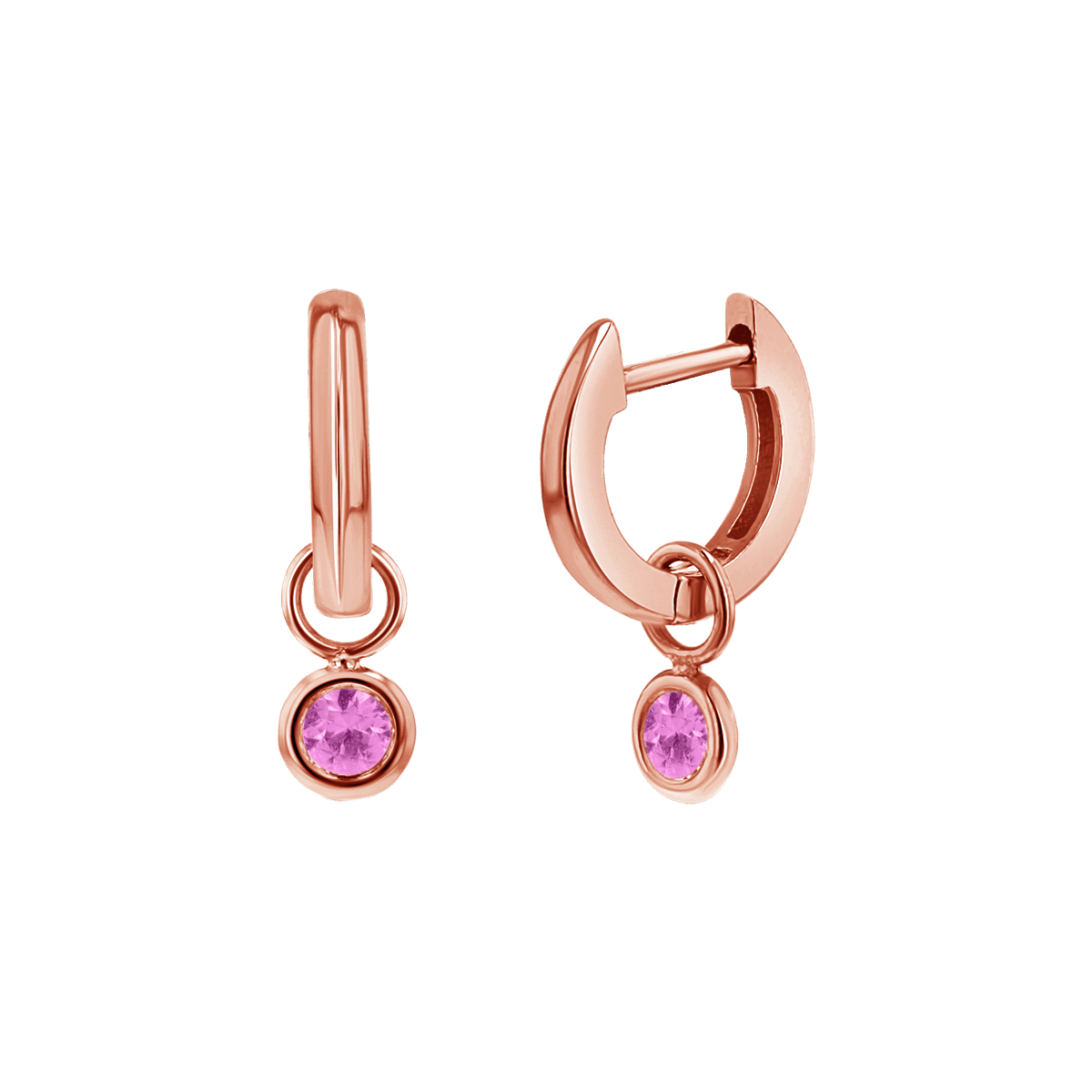 Gemstone Drop Huggies Hoops - Image 4