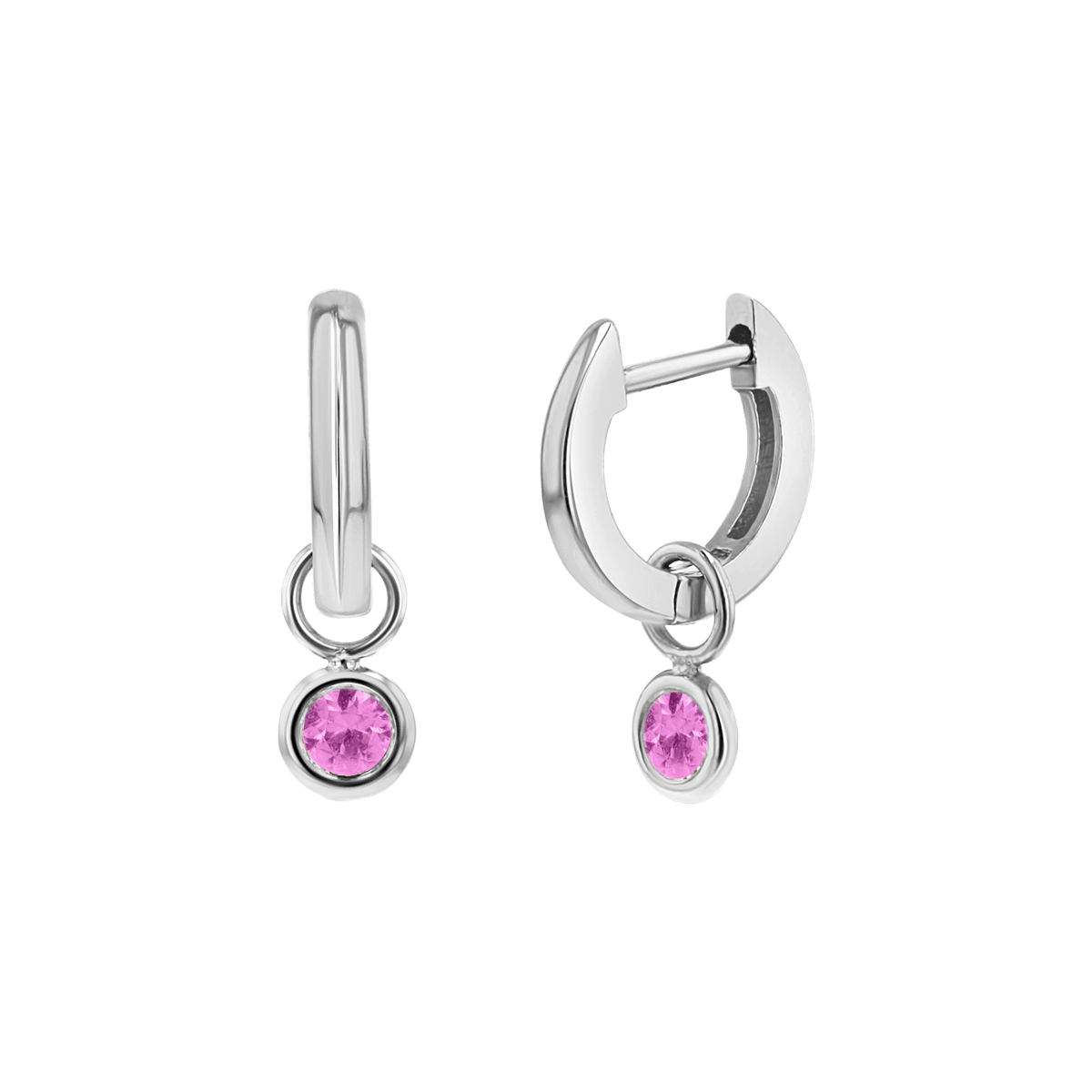 Gemstone Drop Huggies Hoops - Image 3