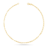 14K solid yellow gold bracelet with oval links and a lobster clasp.