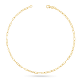 14K solid yellow gold bracelet with oval links and a lobster clasp.