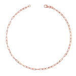 14K solid rose gold bracelet with dainty oval links and lobster clasp