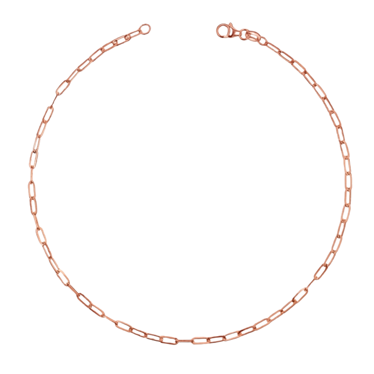 14K solid rose gold bracelet with dainty oval links and lobster clasp