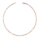 14K solid rose gold bracelet with dainty oval links and lobster clasp