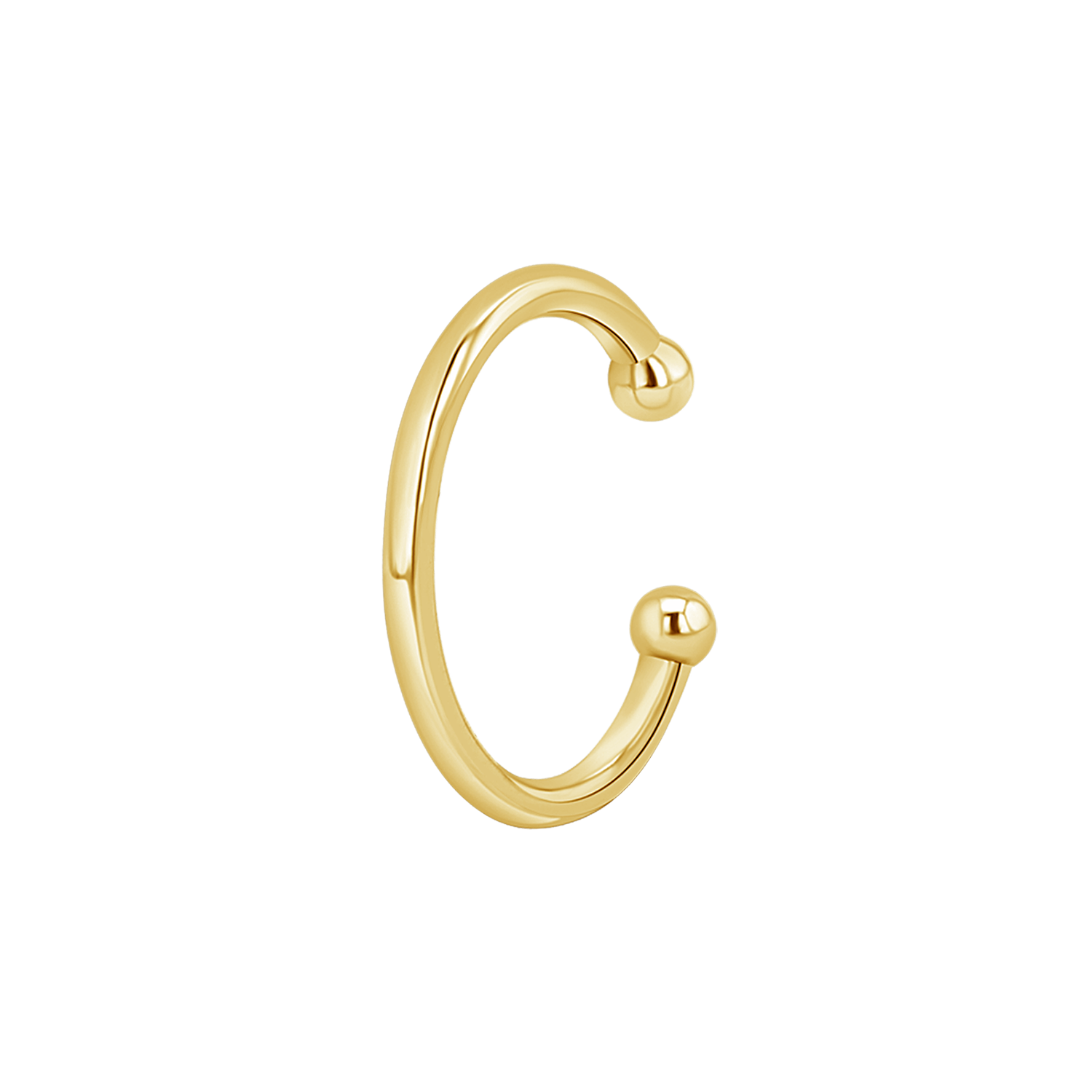 Solid ear cuff made of 14k yellow gold.