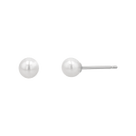 Stud earrings with white freshwater pearls and 14k white gold earring post