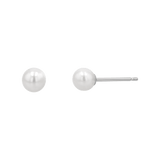 Stud earrings with white freshwater pearls and 14k white gold earring post