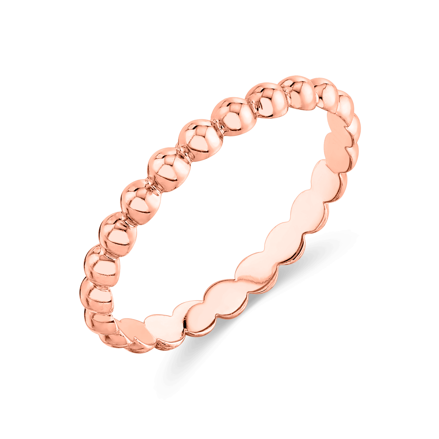 14K rose gold dome eternity ring handcrafted infinity band stackable fine jewelry