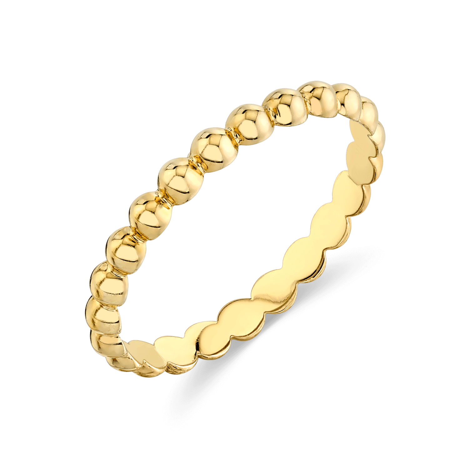 14K yellow gold dome eternity ring handcrafted infinity band stackable fine jewelry