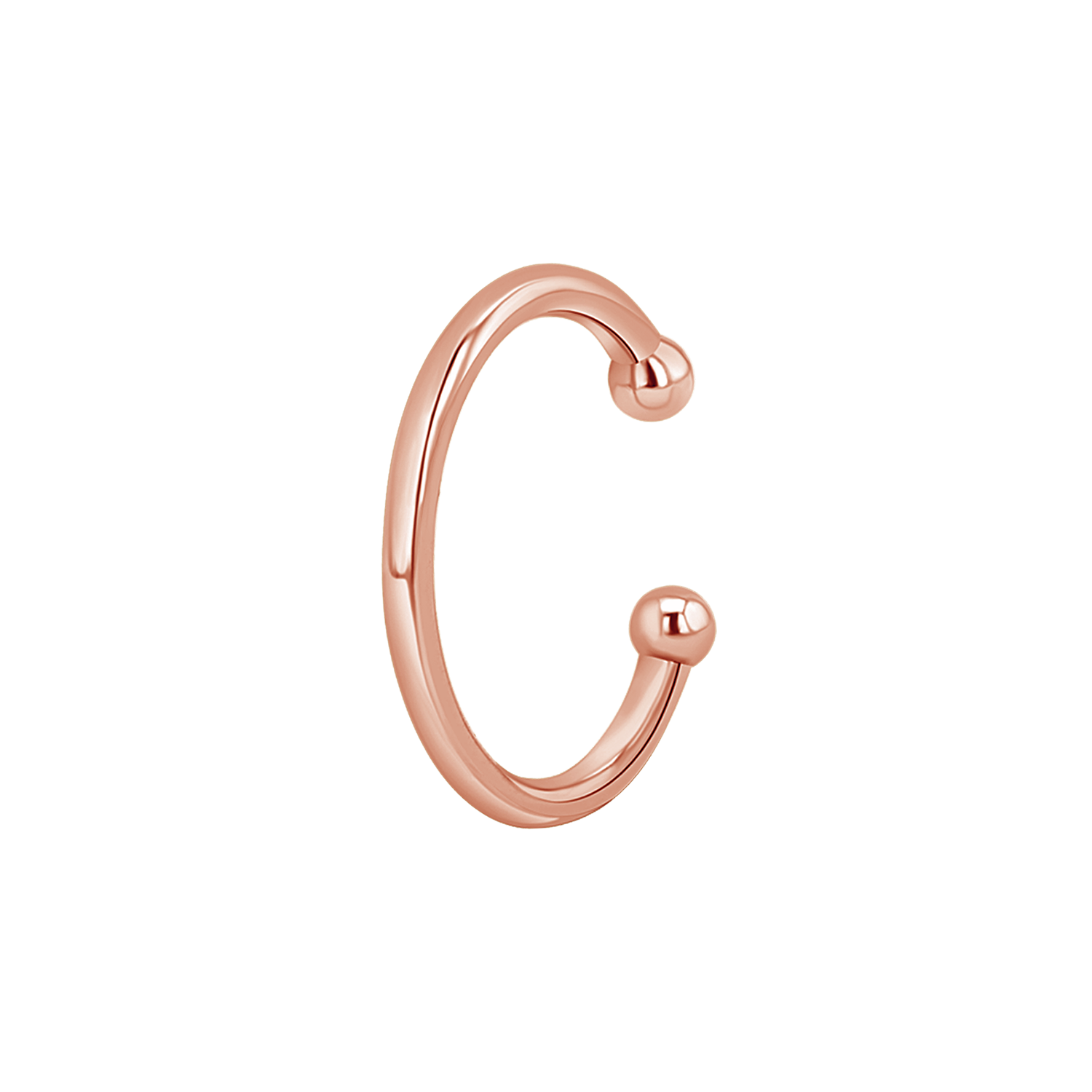 Rose gold solid and dainty ear cuff made with 14k gold.