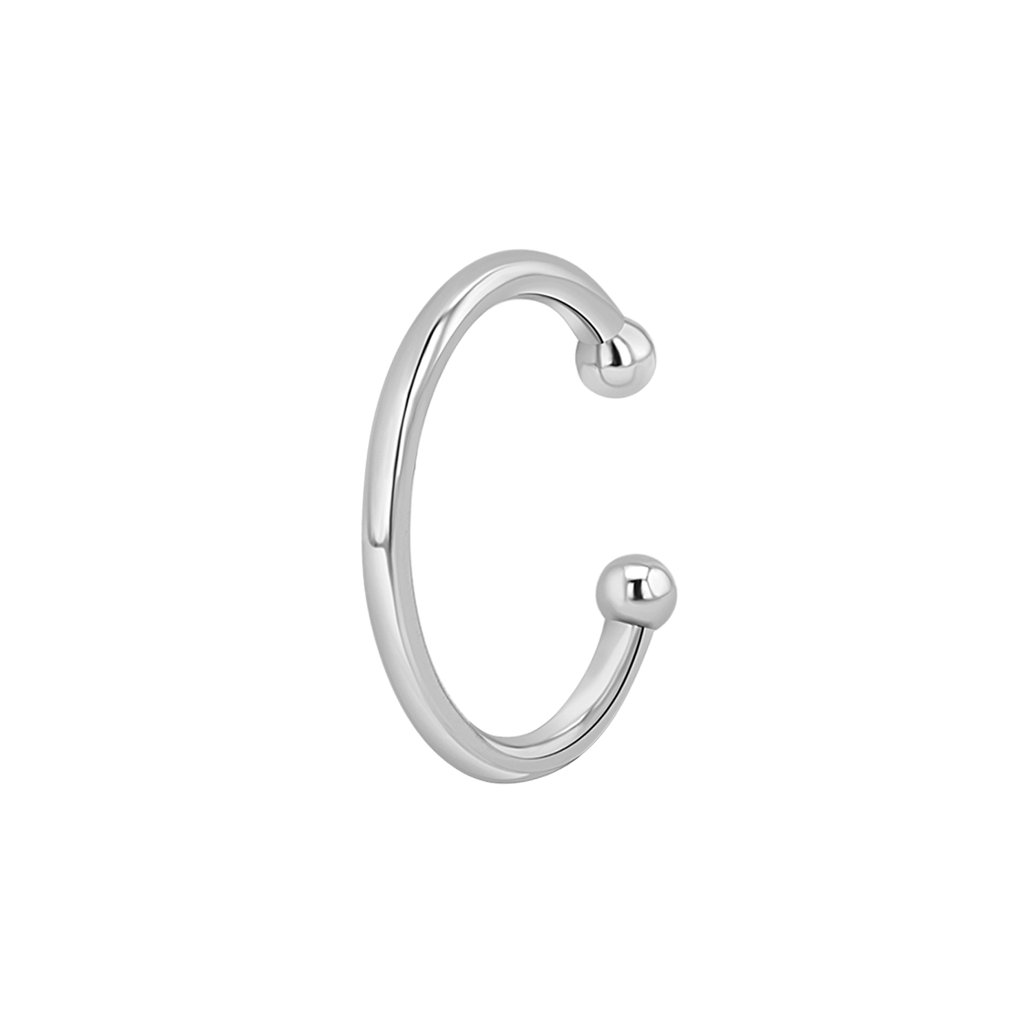 White gold solid and simple ear cuff.