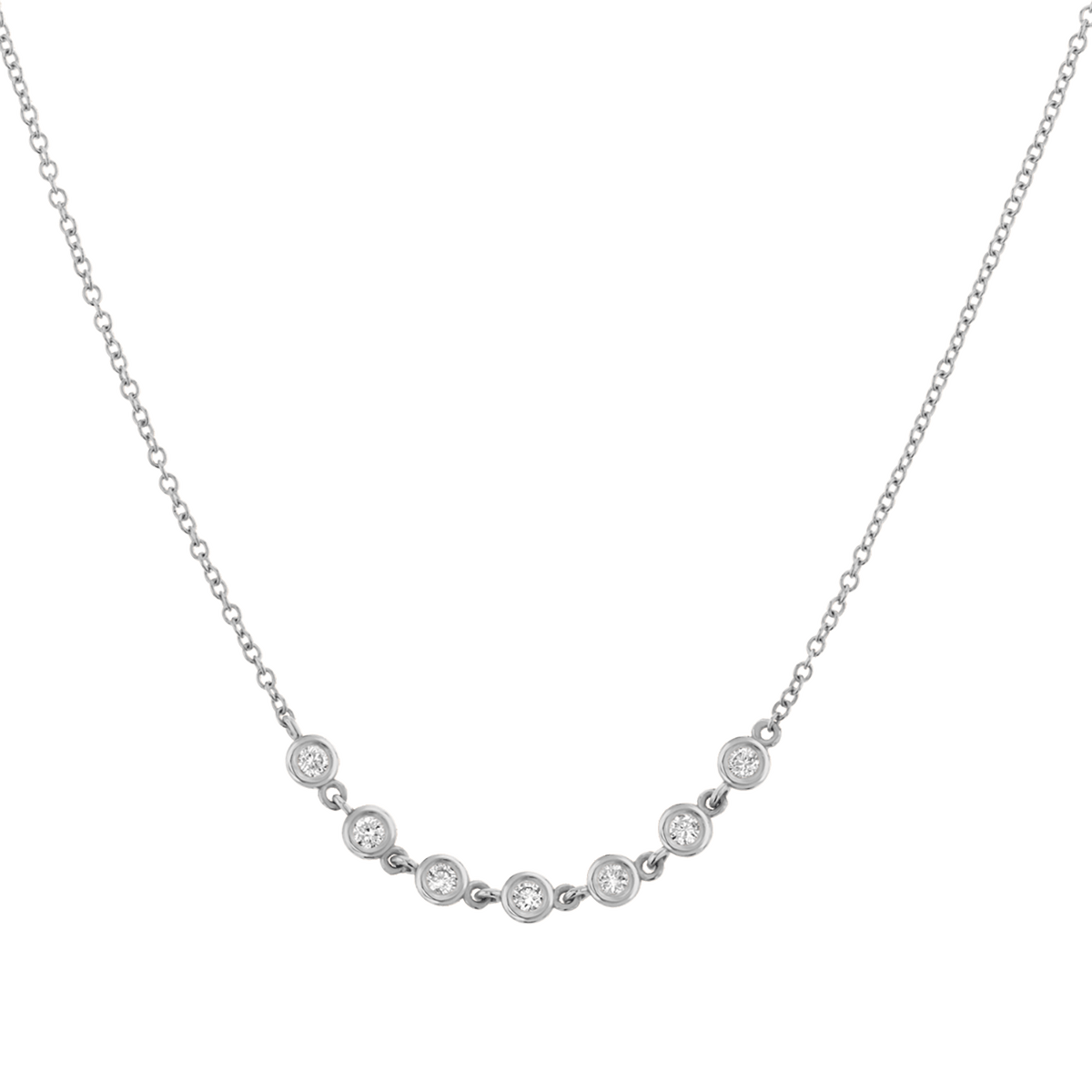 14K Gold Diamond Bezel Station Necklace – Baby Gold