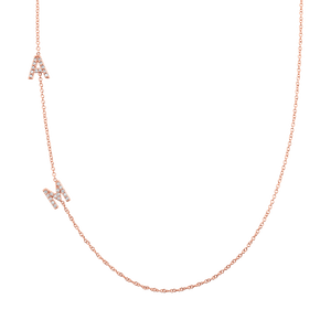 Diamond Asymmetrical Multi Initial Necklace