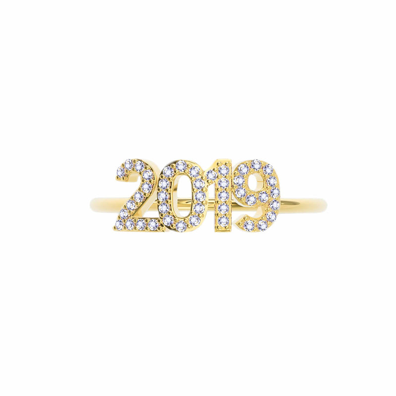 Year Ring Pave Year Ring – Baby Gold