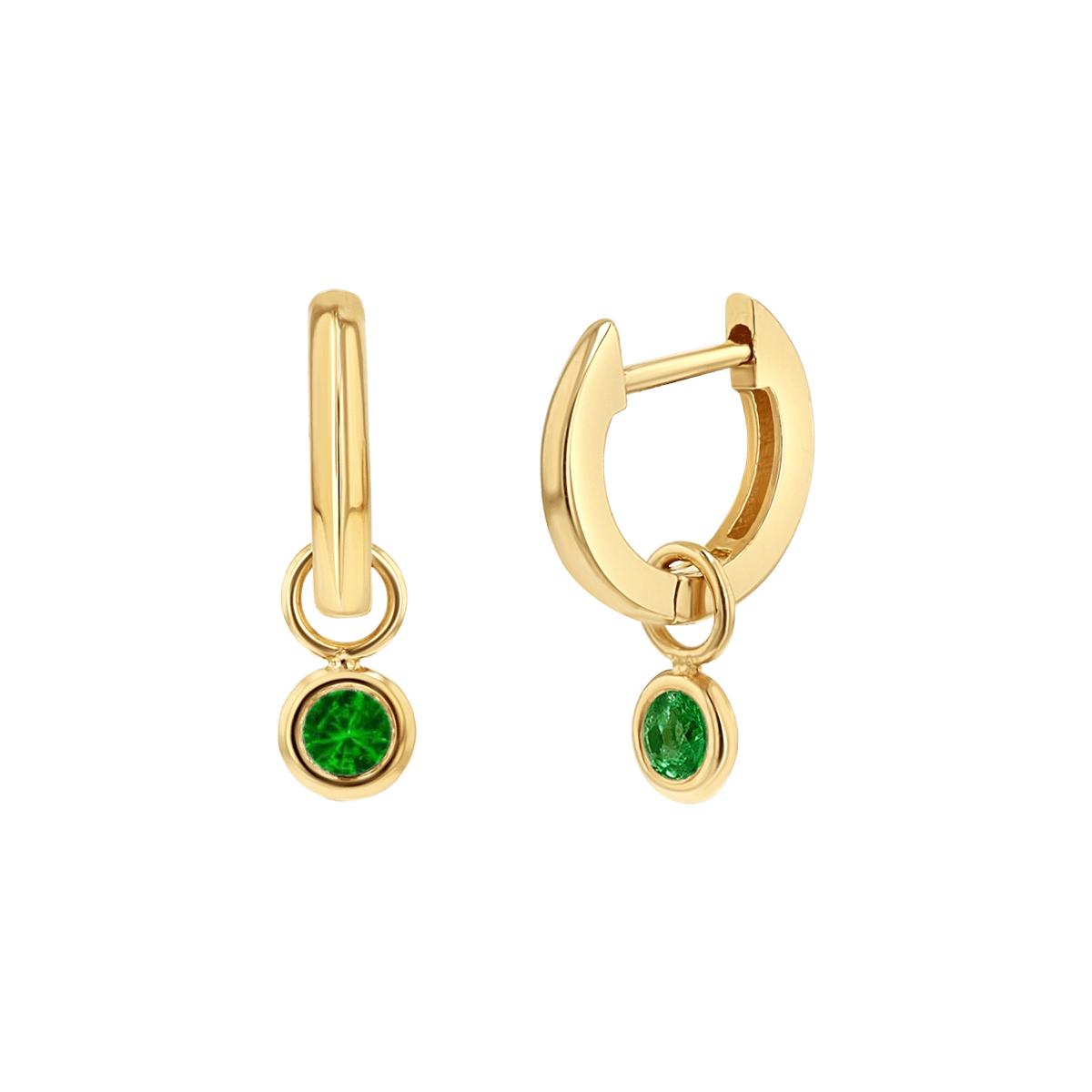 Gemstone Drop Huggies Hoops