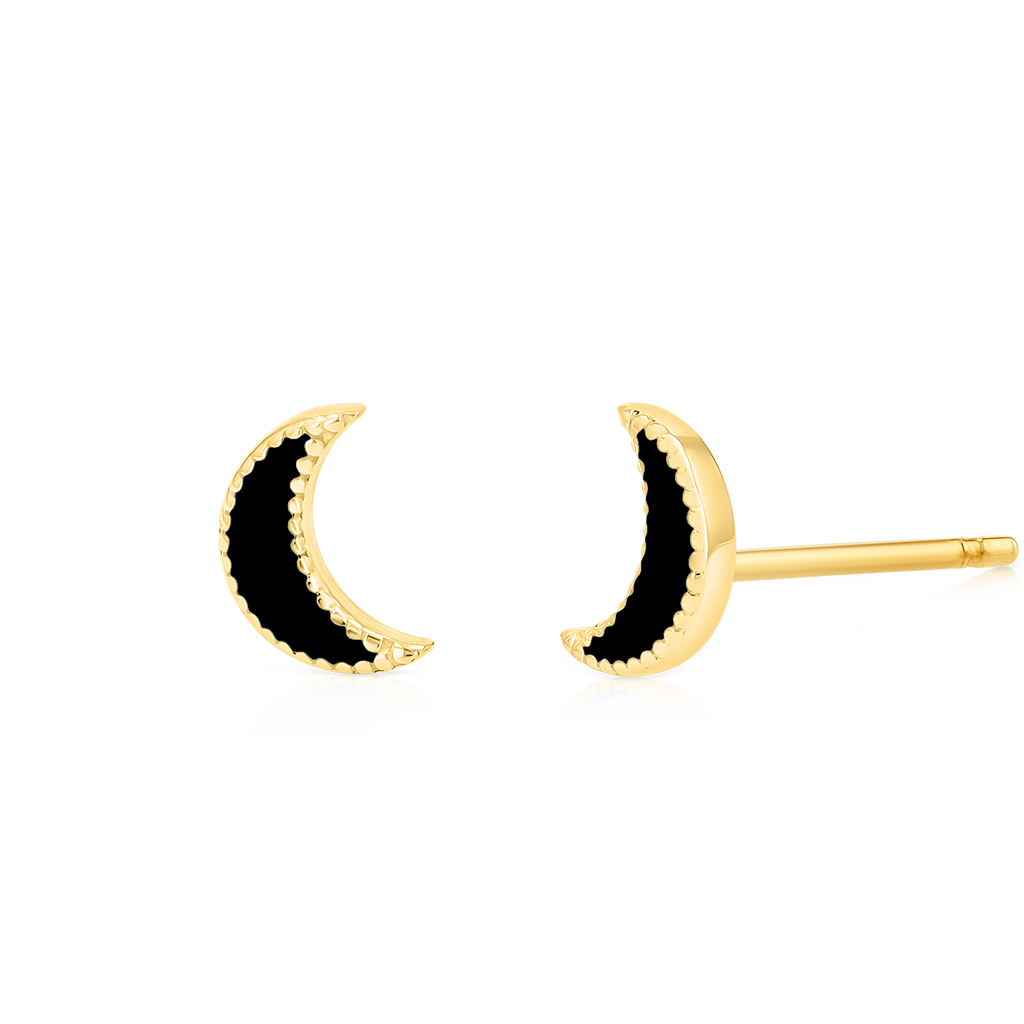 Enamel Moon Earrings