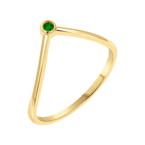 Wishbone Birthstone Ring