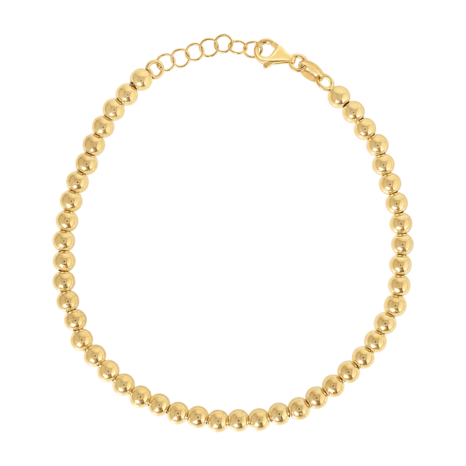 14K Gold 4mm Ball Bead Bracelet – Baby Gold