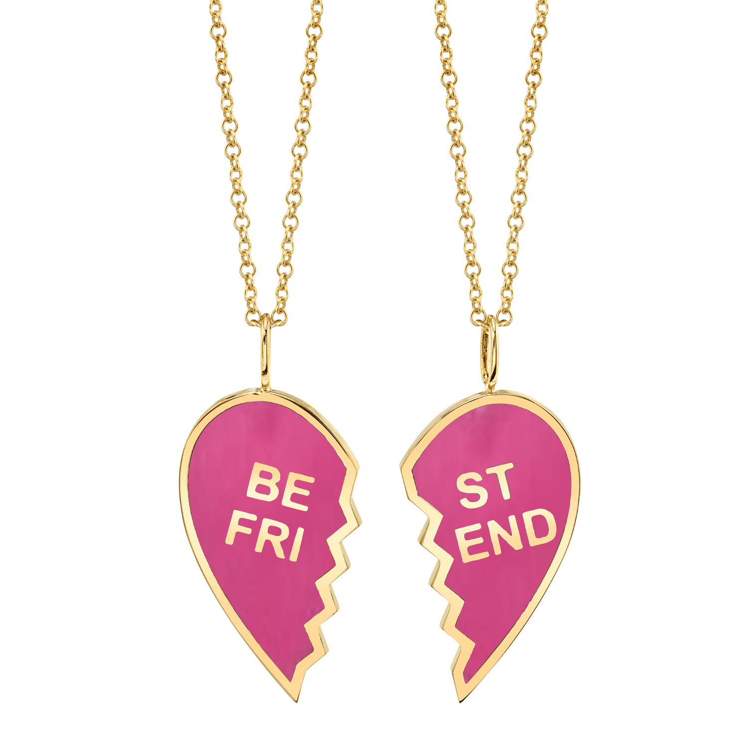 Enamel Best Friend Necklaces (Set of 2) – Baby Gold