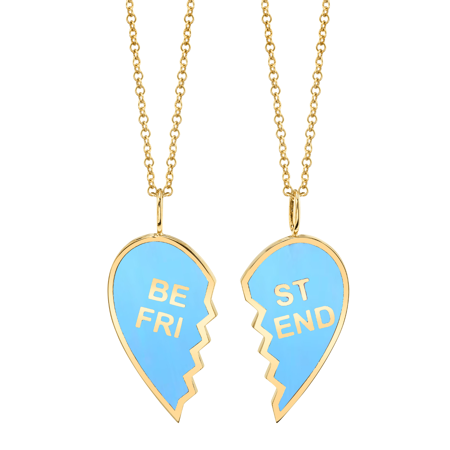 2pcs/set Kids' Friendship Heart Necklace For Girls Best Friends Pendant |  SHEIN