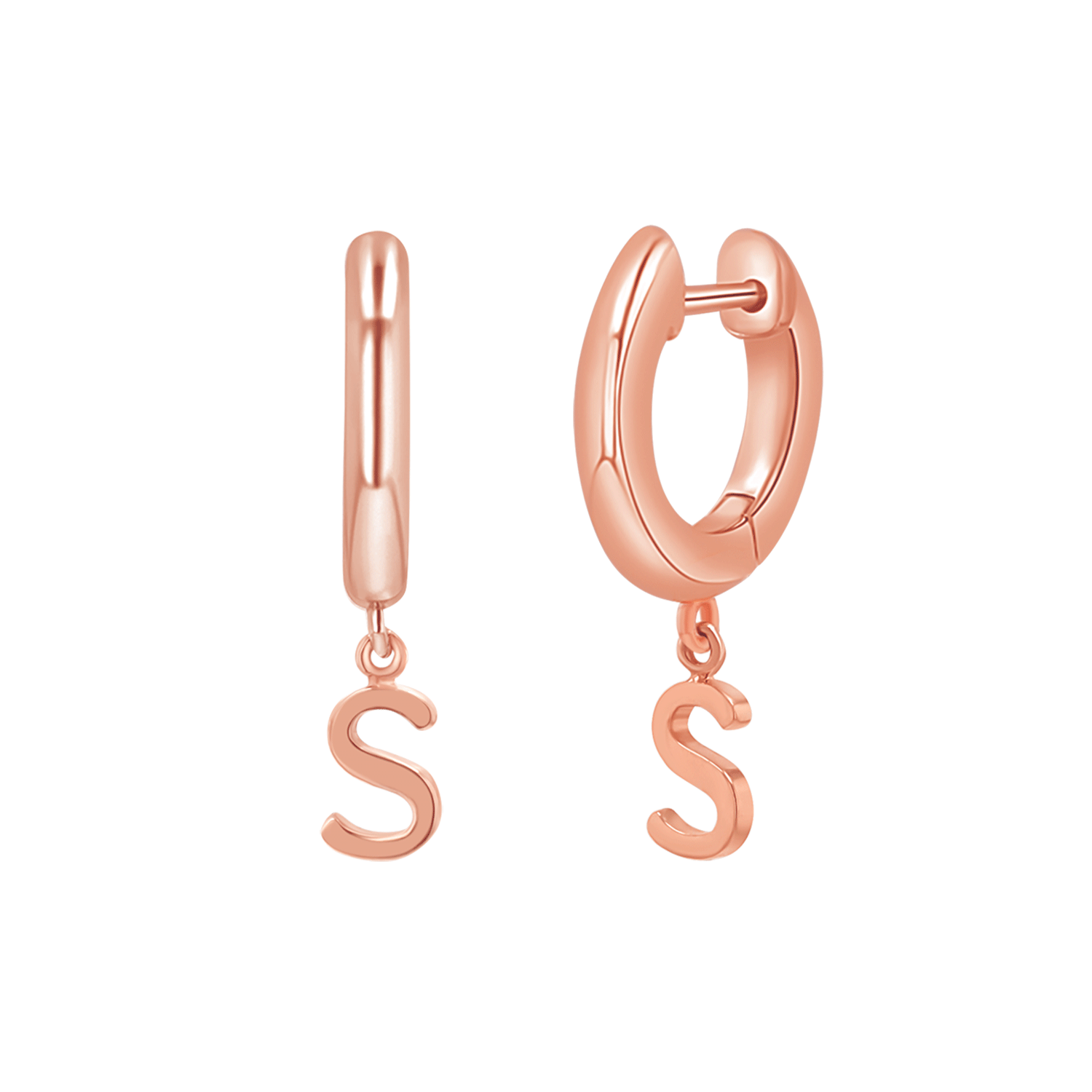 Initial Charm Drop Huggies - Image 4