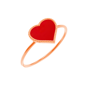 Red enamel sales heart ring