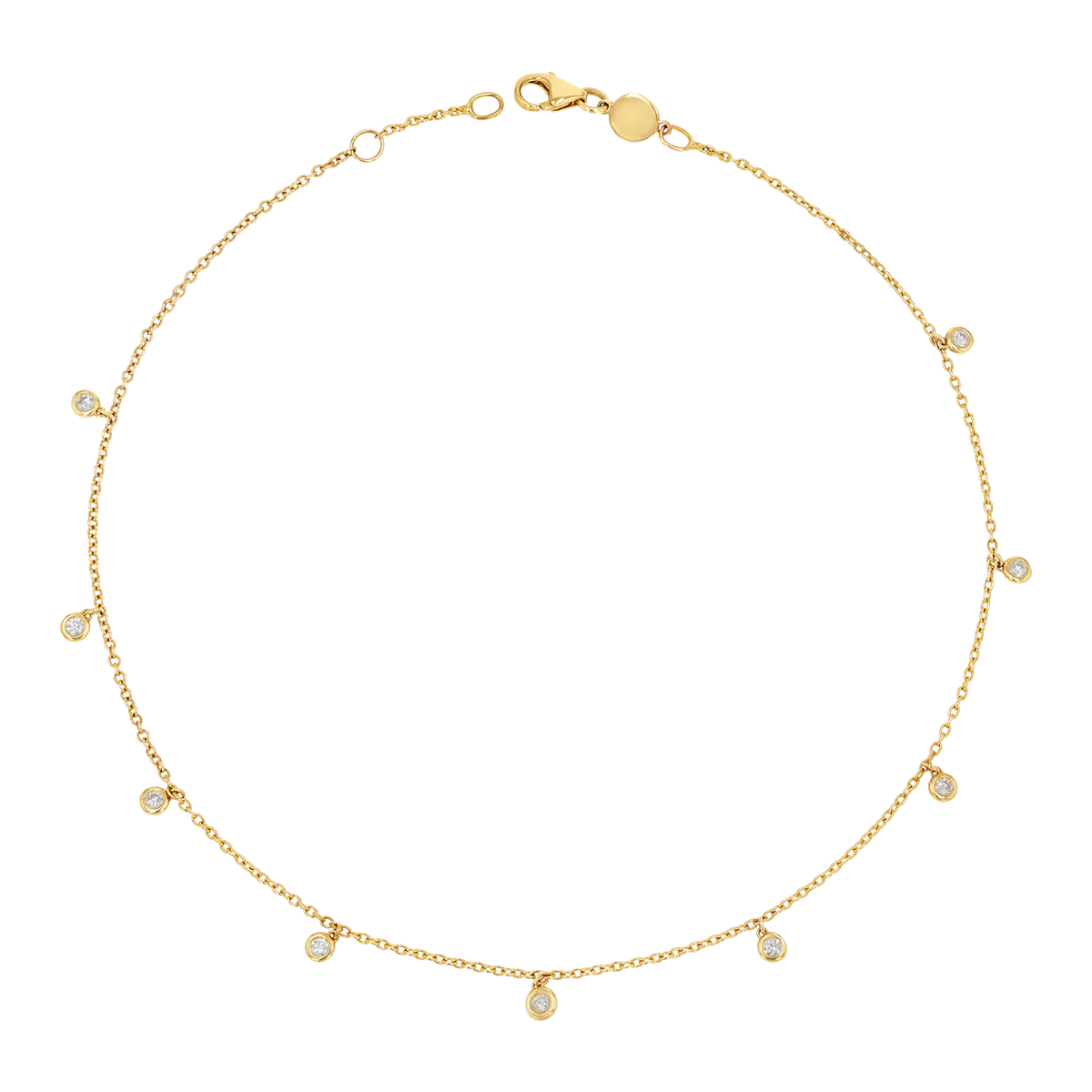 Diamond Drop Anklet – Baby Gold