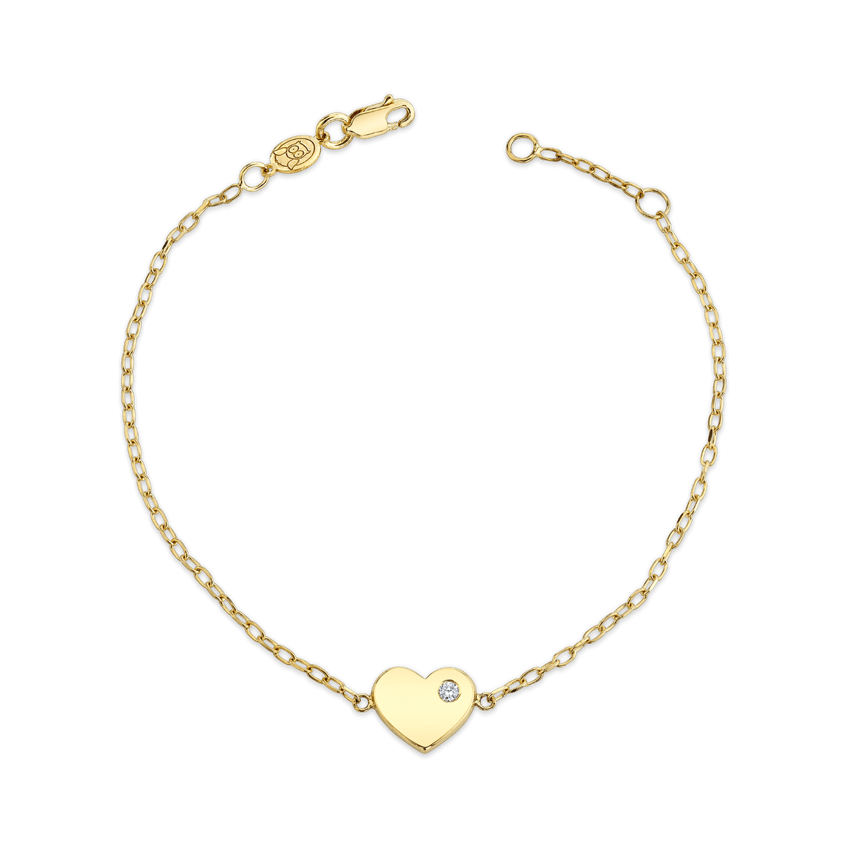 Birthstone Heart Bracelet – Baby Gold