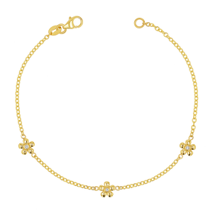 14K Gold Diamond Flower Chain Bracelet Baby Gold