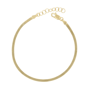 14K Gold Thin Herringbone Bracelet Baby Gold