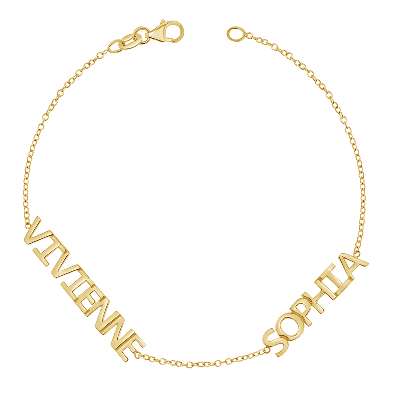 Block letter name deals bracelets