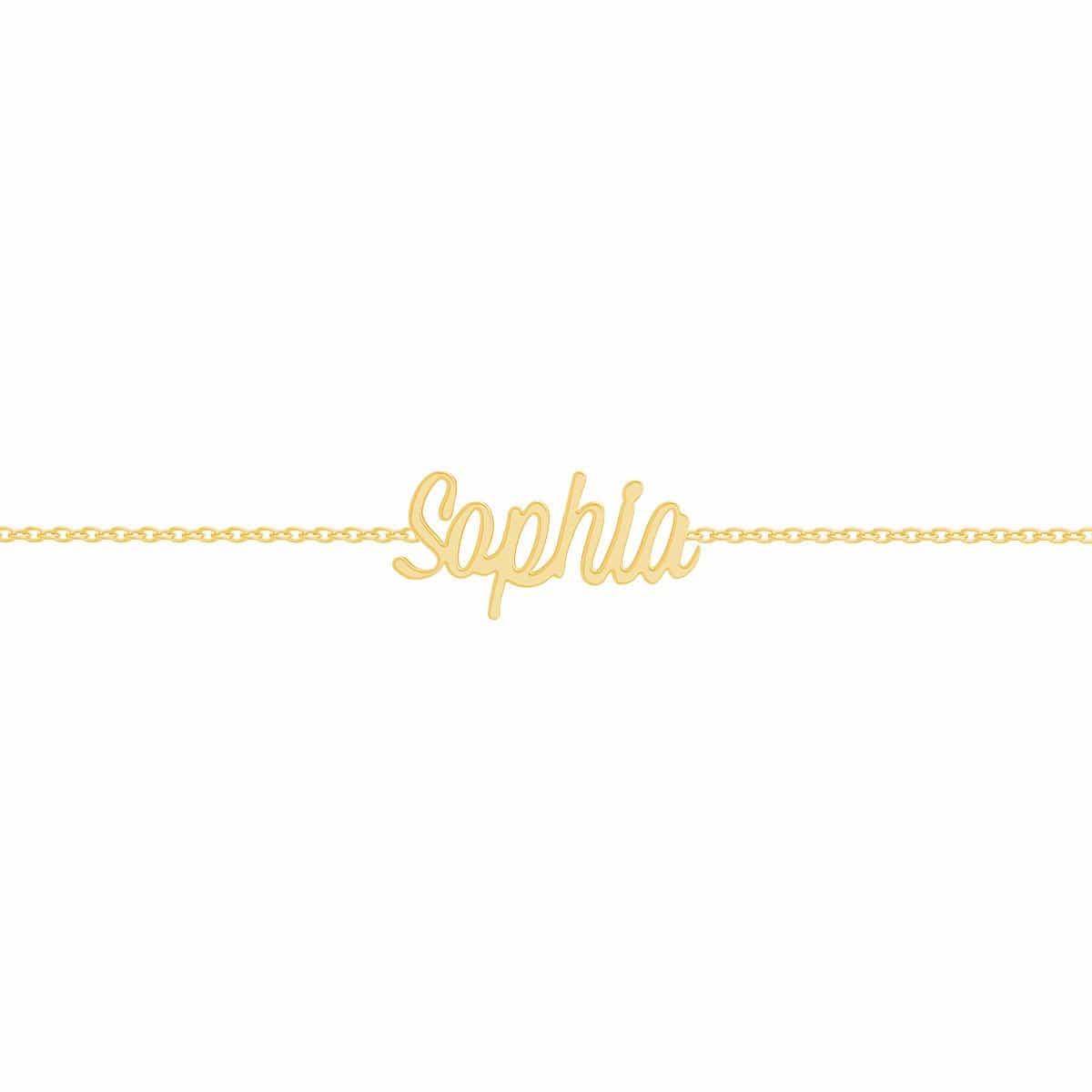 Personalized Minimalist Baby Name bracelet. (14 karat Solid Gold) - CG –  Chic in Gold