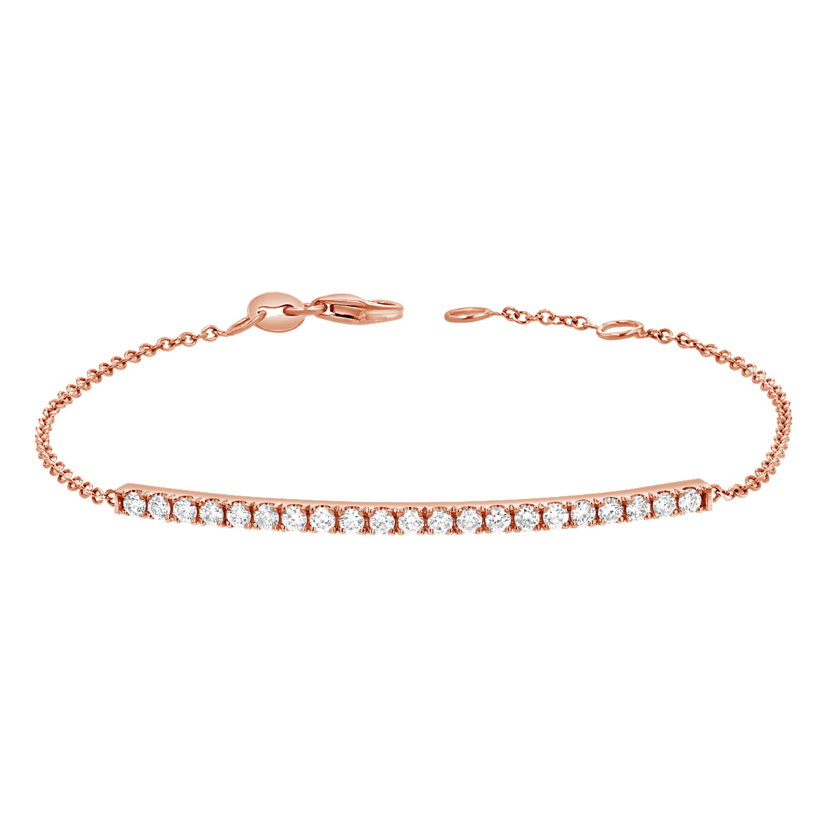 14K Gold Diamond Pave Bar Bracelet Baby Gold