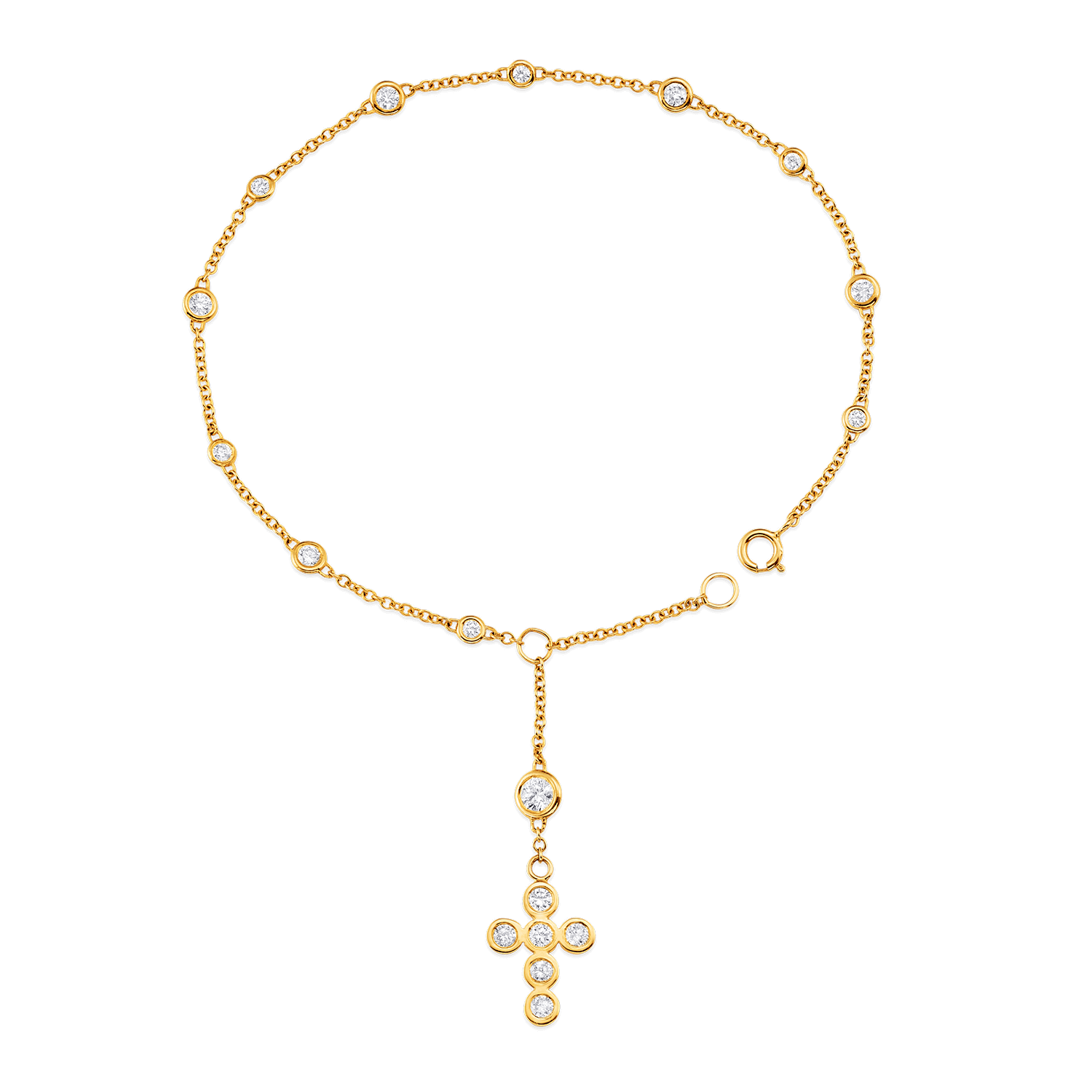 Rosary Cuff Bracelet with Miraculous Medal of Our Lady of Graces and Cross  gr 0,9 Yellow Gold 9k Unisex Woman Man | Vaticanum.com