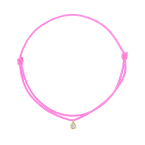 14K Gold Cord Charm String Bracelet Baby Gold