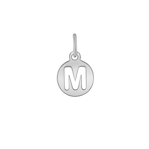 Cut-Out Round Letter Initial Charm