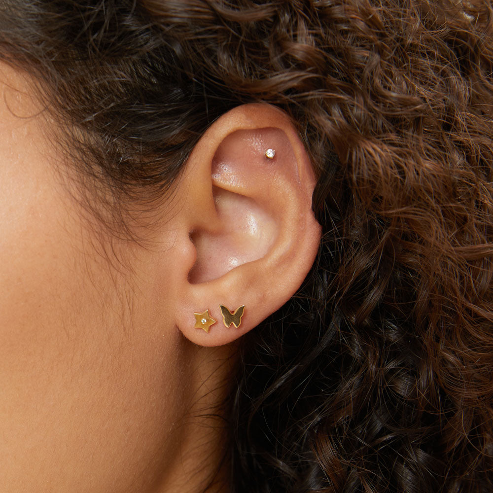 Butterfly Stud Earrings Baby Butterfly Earrings Gold Butterfly