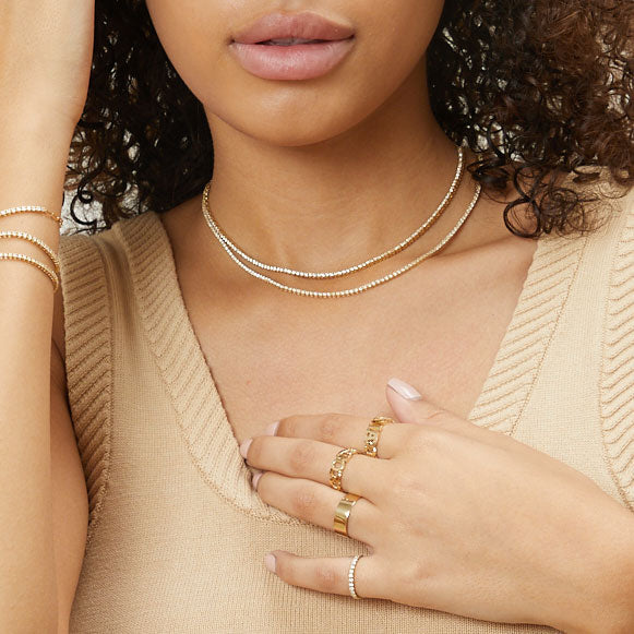 Dainty diamond tennis necklace Clearance