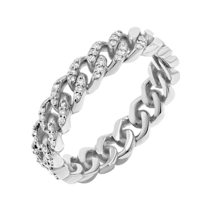 Diamond Pave Cuban Link Ring