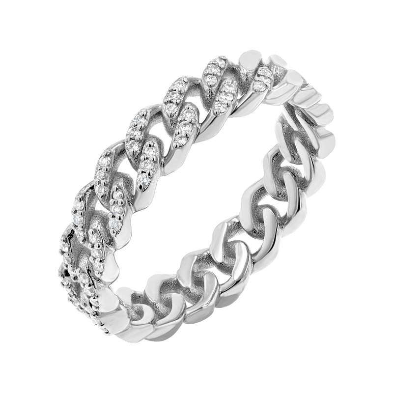 Diamond Pave Cuban Link Ring