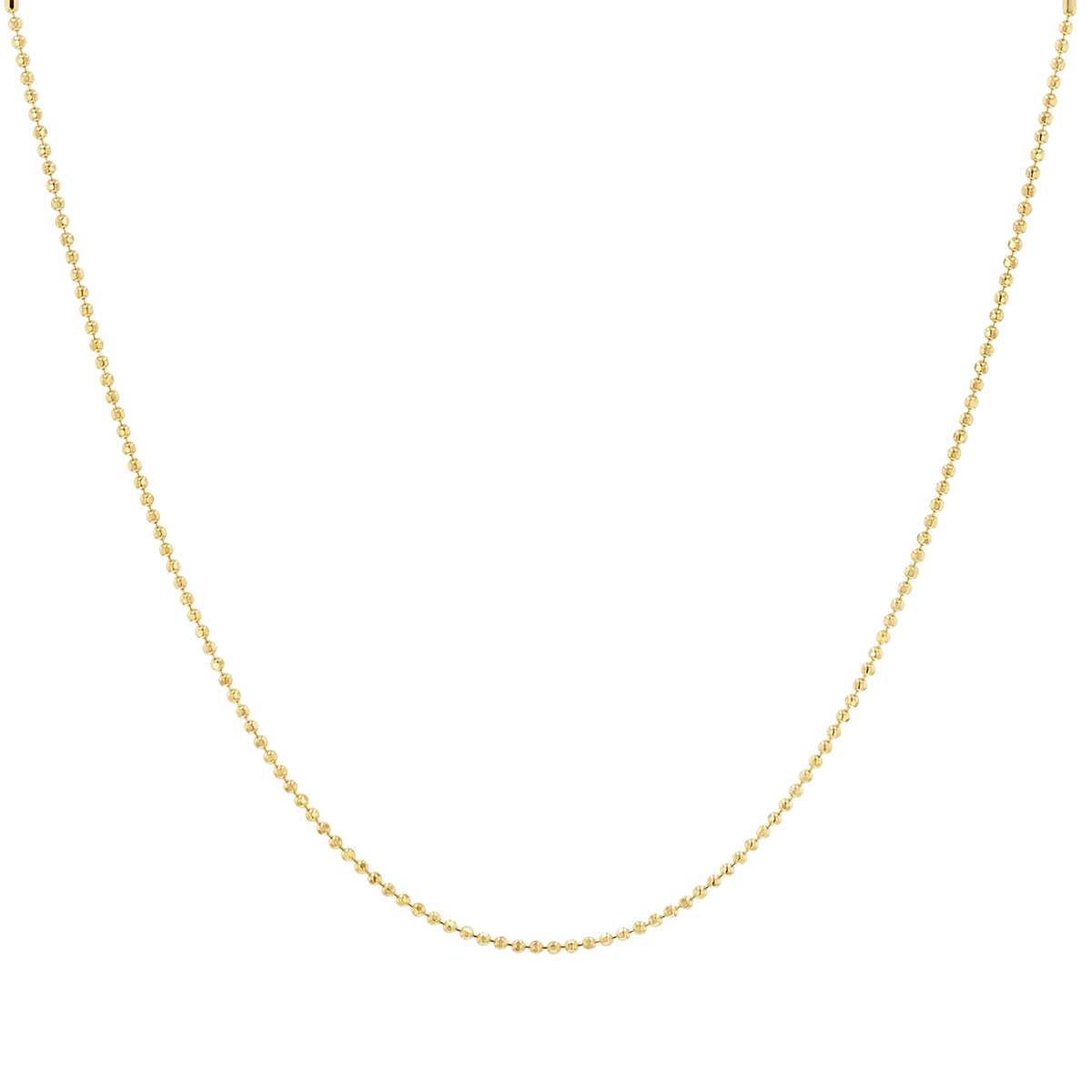 14K Gold Disco Diamond Cut Ball Chain Necklace Baby Gold