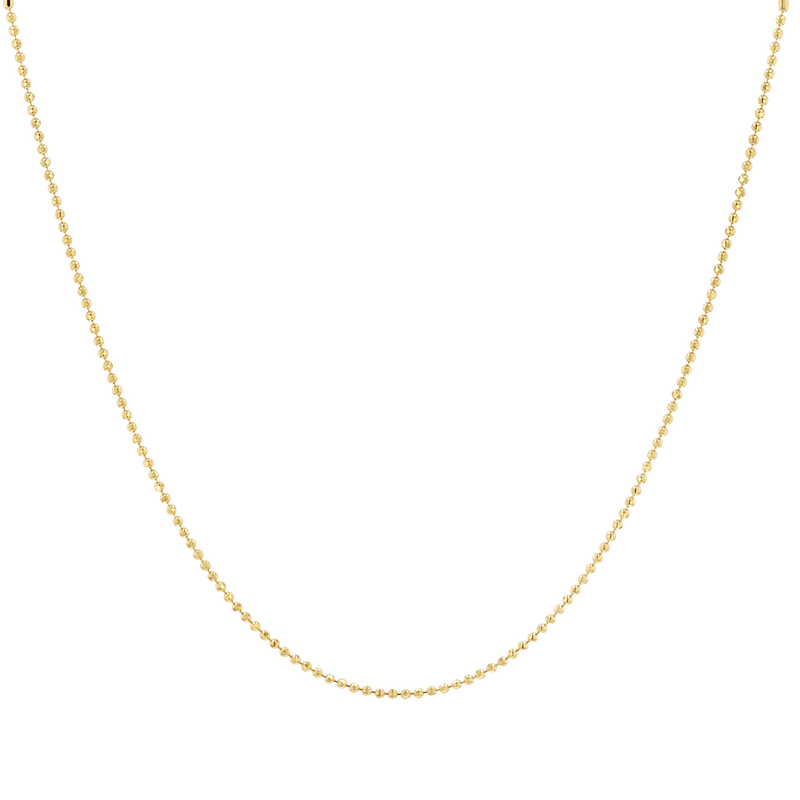 14K Gold Disco Diamond Cut Ball Chain Necklace – Baby Gold