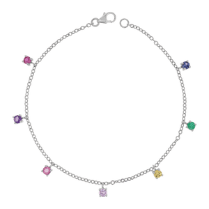 Rainbow Gemstone Drop Bracelet
