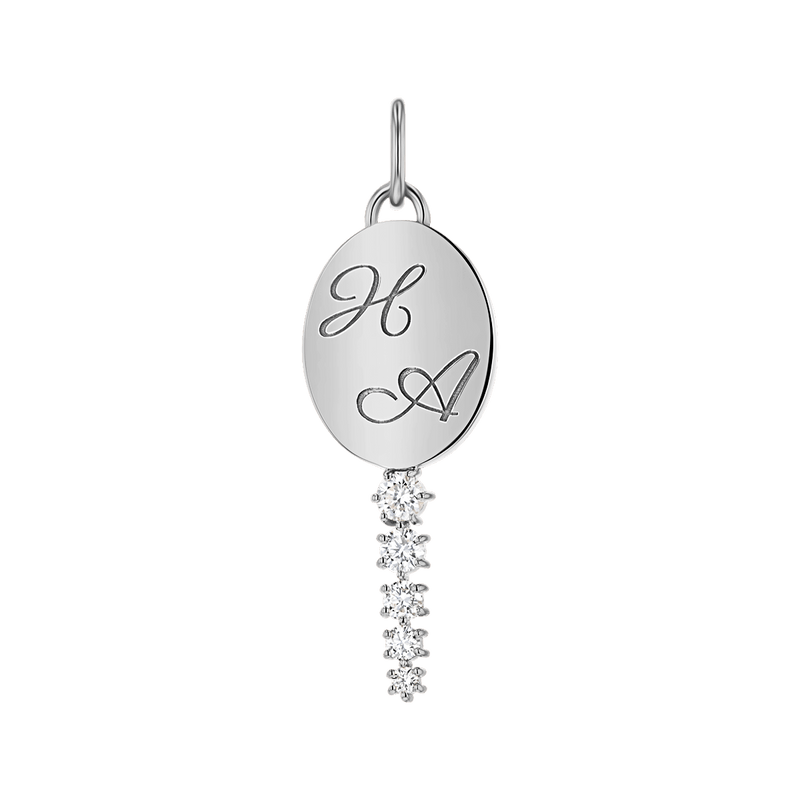 Engravable Tapered Diamond Key Charm