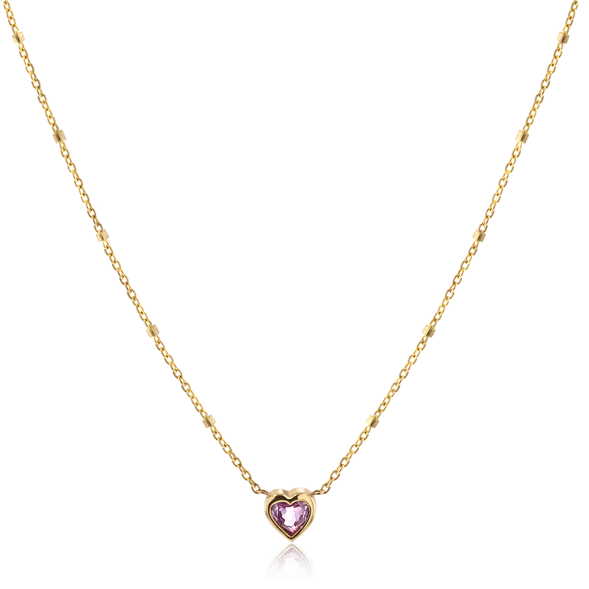 Bezel Heart Necklace