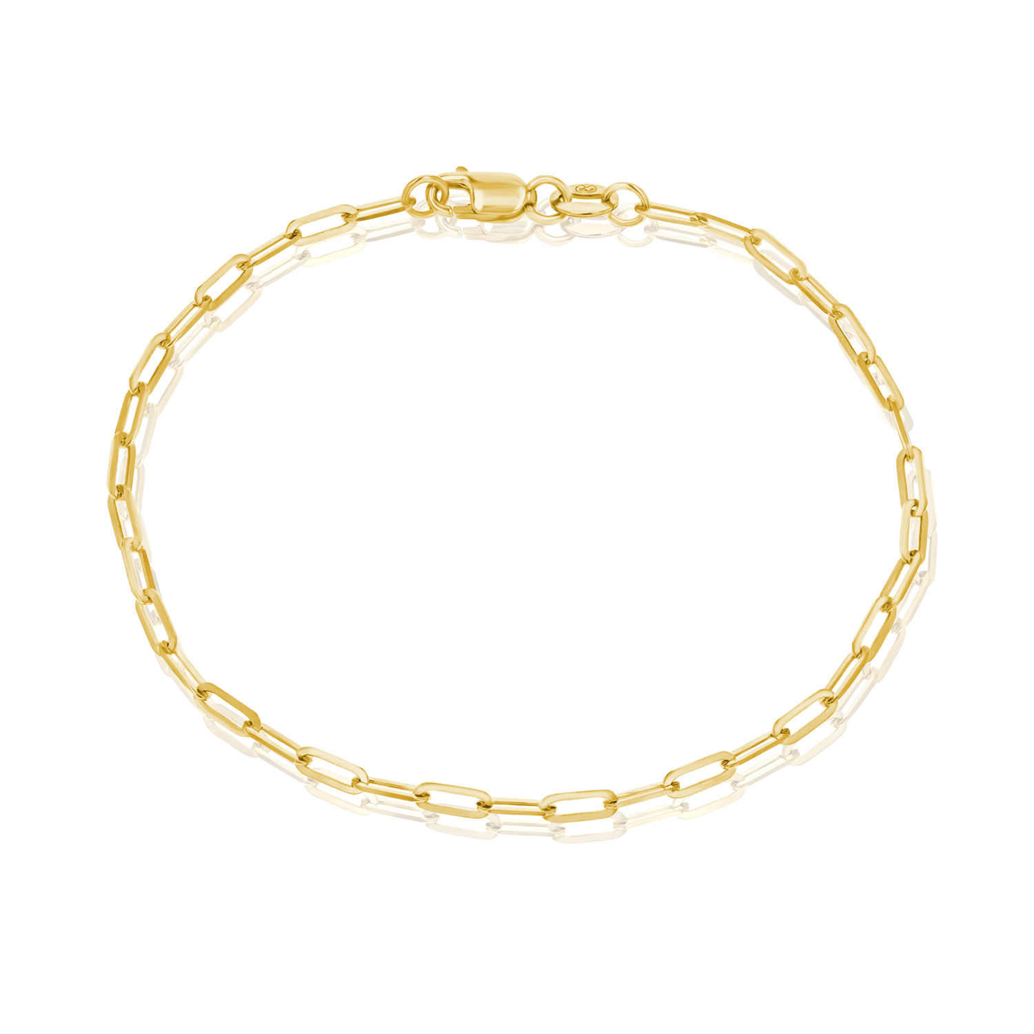 14K Diamond Cut Oval Link Bracelet – Baby Gold
