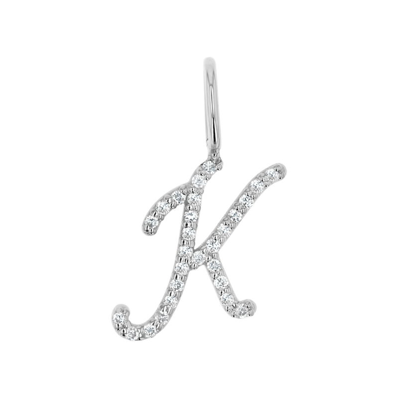 Diamond Script Letter Charm