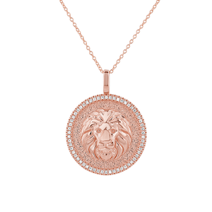 Diamond Zodiac Coin Medallion Necklace