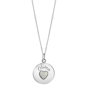 Grand Opal Heart Name Medallion