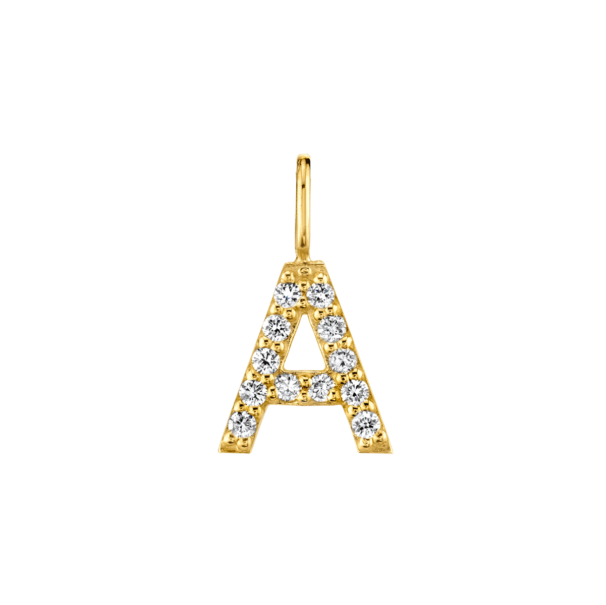 Grand Diamond Initial Charm 14K Yellow Gold by Baby Gold - Shop Custom Gold Jewelry